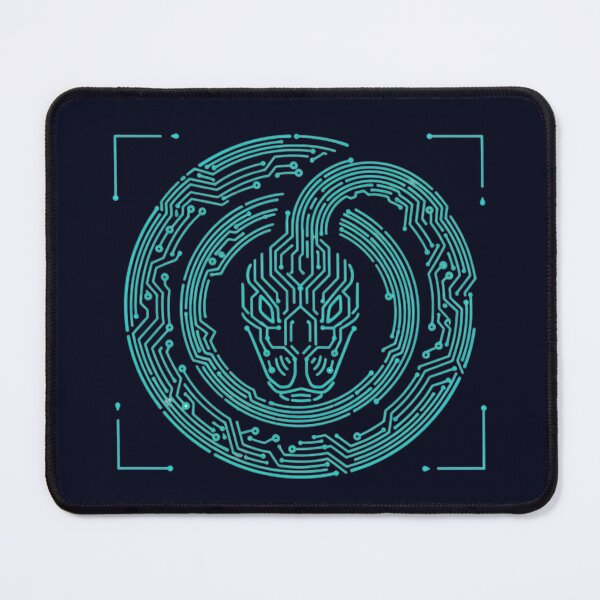 Item preview, Cyber Serpent Circuit – Futuristic Tech Dragon Emblem designed and sold by LIVE_FREE.