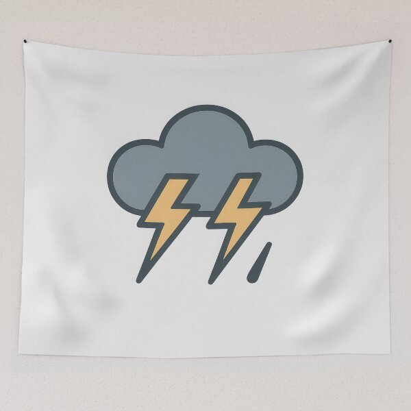 Item preview, Thunderstorm Cloud with Lightning – Minimal Weather Icon Art designed and sold by NoctaHike.
