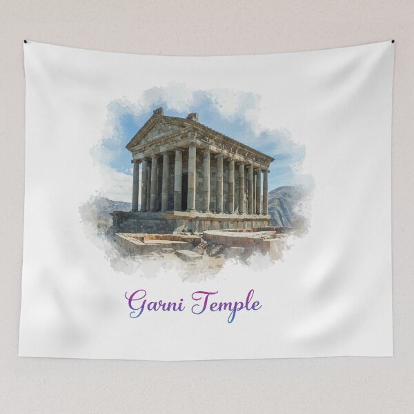 Item preview, Garni Temple Armenia Watercolor Art | Ancient Armenian Architecture designed and sold by NareArt.