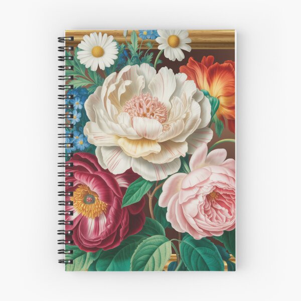 Item preview, Vintage Botanical Floral Painting - Classic Garden Flowers in Gold Frame designed and sold by Random Candy Studio.
