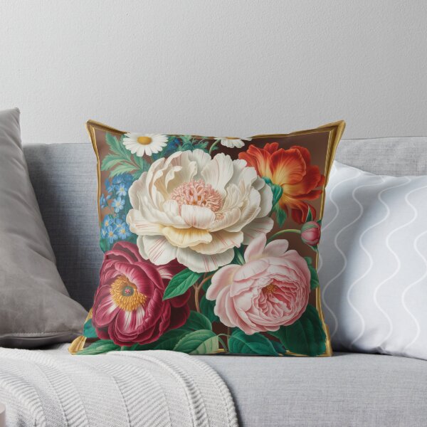 Item preview, Vintage Botanical Floral Painting - Classic Garden Flowers in Gold Frame designed and sold by Random Candy Studio.
