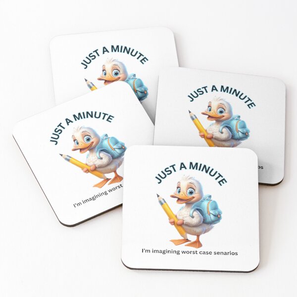 Item preview, Just A Minute I'm Imagining Worst Case Scenarios T-Shirt | Cute Duck Anxiety Humor Gift | Funny Pessimist Coffee Mug | Back to School Stress Sticker designed and sold by WHDProduction45.