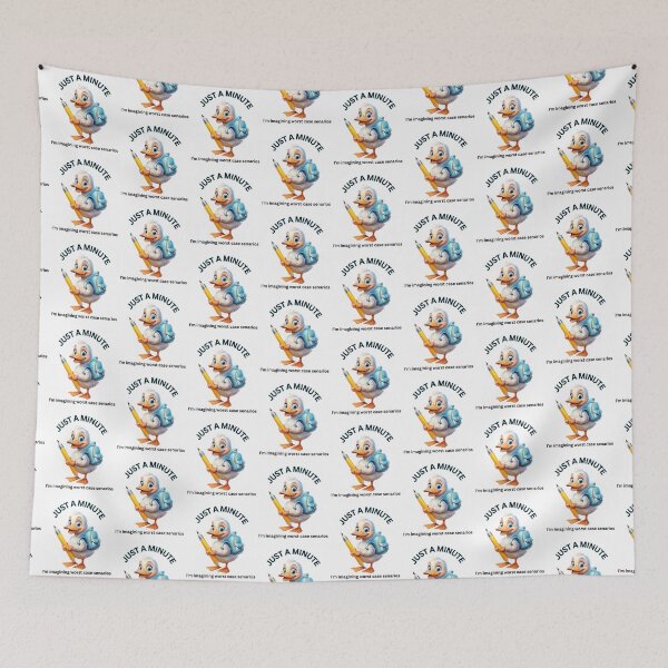 Item preview, Just A Minute I'm Imagining Worst Case Scenarios T-Shirt | Cute Duck Anxiety Humor Gift | Funny Pessimist Coffee Mug | Back to School Stress Sticker designed and sold by WHDProduction45.