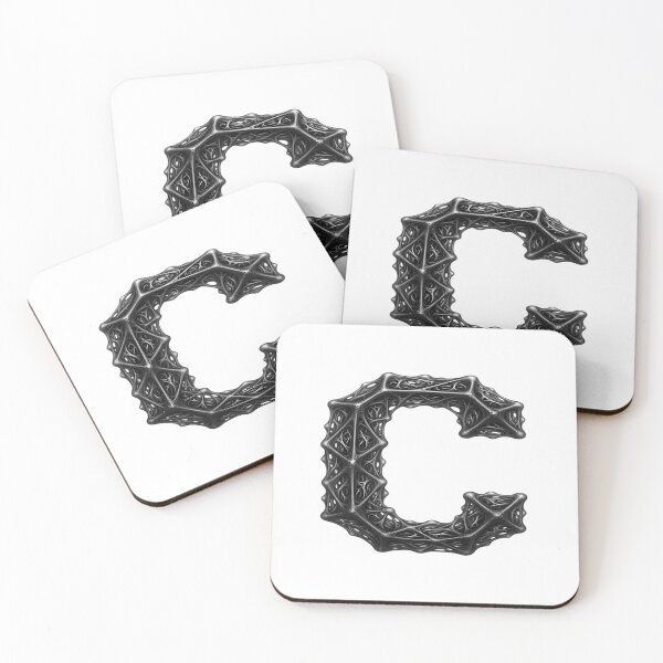 Item preview, Futuristic Biomechanical Letter C – 3D Cyberpunk Alphabet Art designed and sold by Smart Buds.