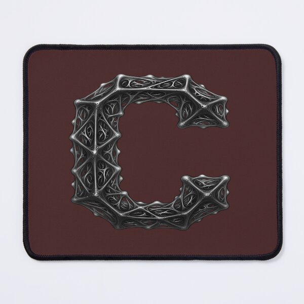 Item preview, Futuristic Biomechanical Letter C – 3D Cyberpunk Alphabet Art designed and sold by Smart Buds.