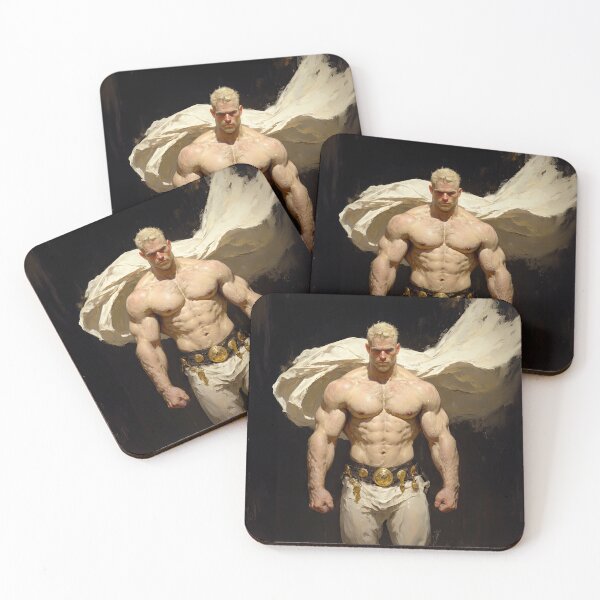 Item preview, Hero caped and belted in form and strength designed and sold by ChanningsPinups.