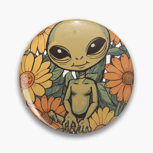 Item preview, Groovy Alien and Flowers Vintage designed and sold by Vallentinez.