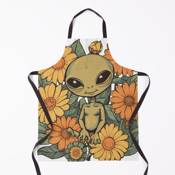 Item preview, Groovy Alien and Flowers Vintage designed and sold by Vallentinez.