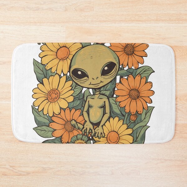 Item preview, Groovy Alien and Flowers Vintage designed and sold by Vallentinez.