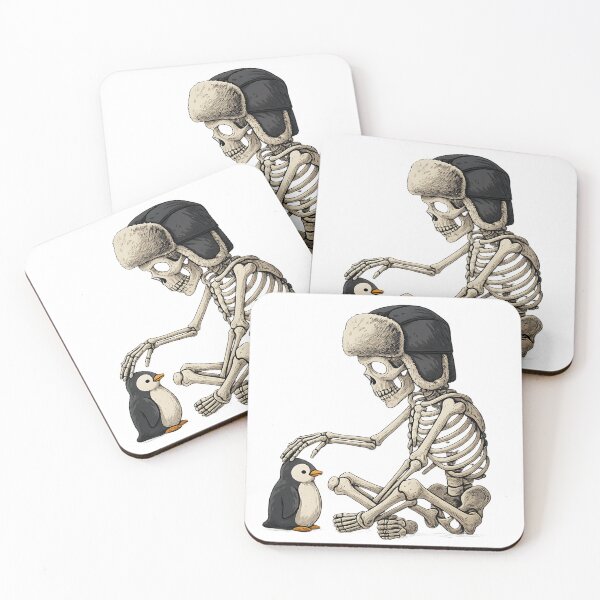 Item preview, Winter Skeleton with Penguin – Cute Arctic Friend Illustration designed and sold by FUIRY .