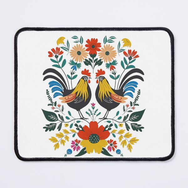 Item preview, Polish Flowers Rooster| Wycinanki | Folklore | Folk Art Blue designed and sold by xiao xuans.