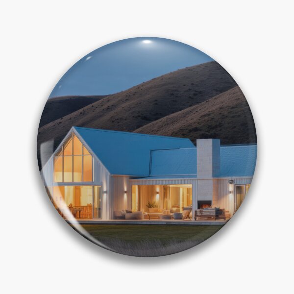 Item preview, Modern house at dusk near mountains designed and sold by anytka.