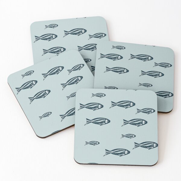 Item preview, Shoal of Fish – Minimal Nautical Marine Pat designed and sold by CreationbyNiki.