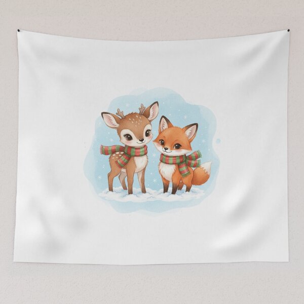Item preview, Cute Christmas Woodland Animals Watercolor designed and sold by Vallentinez.