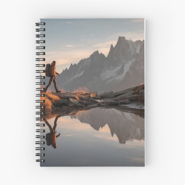 Item preview, Hiker treks by calm waters designed and sold by anytka.