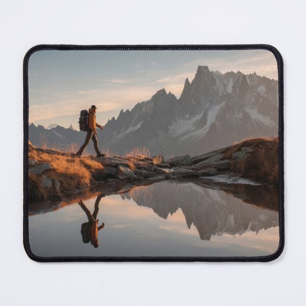 Item preview, Hiker treks by calm waters designed and sold by anytka.
