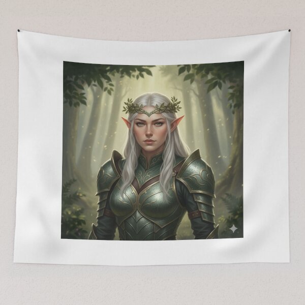 Item preview, Elara Swiftbow: The Verdant Spear of Eldoria designed and sold by BlingandGifts.