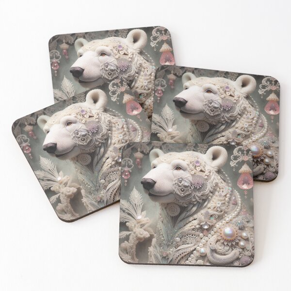 Item preview, Intricate Polar Bear Adorned with Pearls designed and sold by purplesensation.