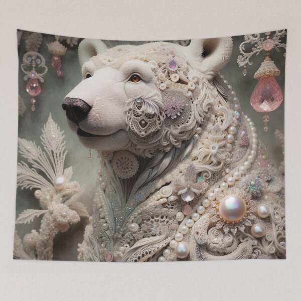 Item preview, Intricate Polar Bear Adorned with Pearls designed and sold by purplesensation.