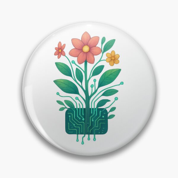 Item preview, Circuit Flower – Tech-Organic Botanical Illustration designed and sold by Byarasstudio.