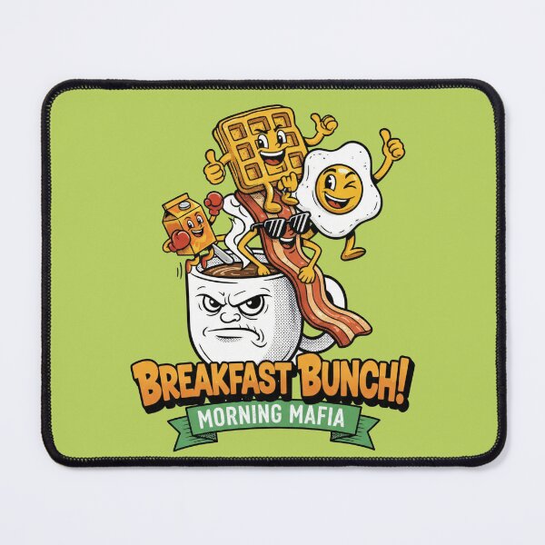 Item preview, Breakfast Bunch Morning Mafia - Waffle Bacon Egg Cartoon Art designed and sold by AwesomeBeyondLimits.
