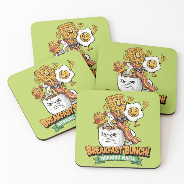 Item preview, Breakfast Bunch Morning Mafia - Waffle Bacon Egg Cartoon Art designed and sold by AwesomeBeyondLimits.