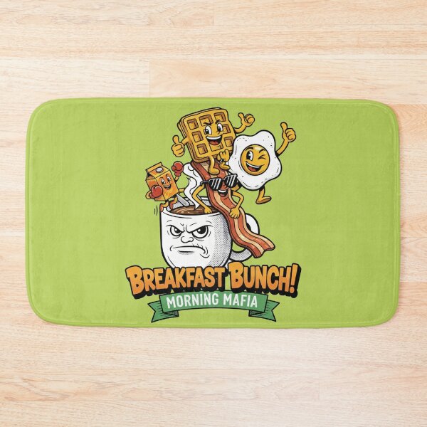 Item preview, Breakfast Bunch Morning Mafia - Waffle Bacon Egg Cartoon Art designed and sold by AwesomeBeyondLimits.