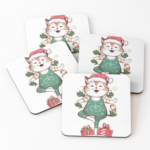 Item preview, Christmas Yoga Cat designed and sold by Vivid Art Zone.