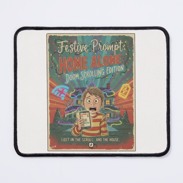 Item preview, "Festive Home Alone Doom Scrolling Funny Christmas - Perfect Holiday Gift for Movie Lovers designed and sold by wellie-chic.