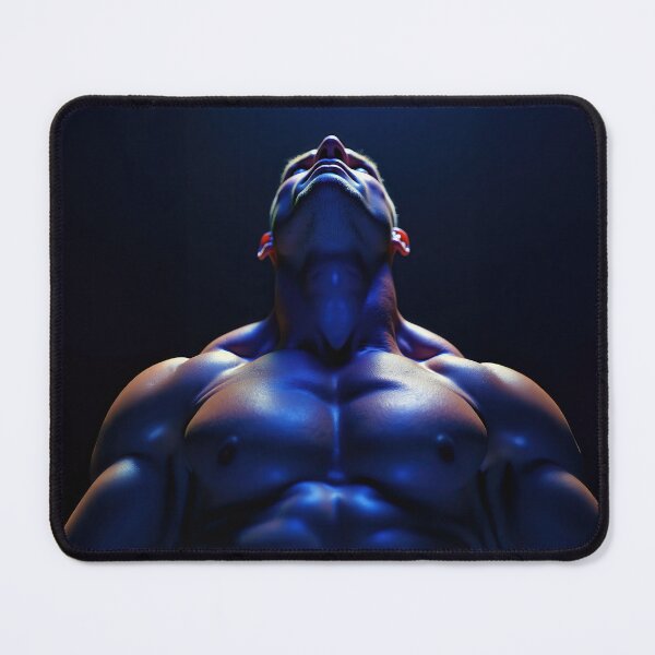 Item preview, Dramatic lighting low angle shot of a bodybuilder designed and sold by ChanningsPinups.