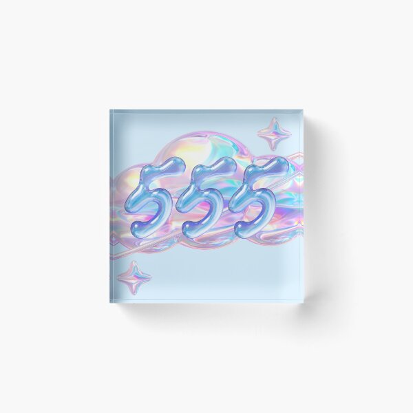 Item preview, Y2K-Aesthetic 555 Angel Number with Holographic 3D Cloud & Stars designed and sold by Spooks Looks.