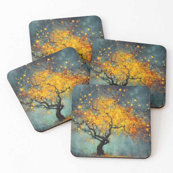 Item preview, Golden Tree of Light – Enchanted Fantasy Landscape Art designed and sold by AtotheTwoDesign.