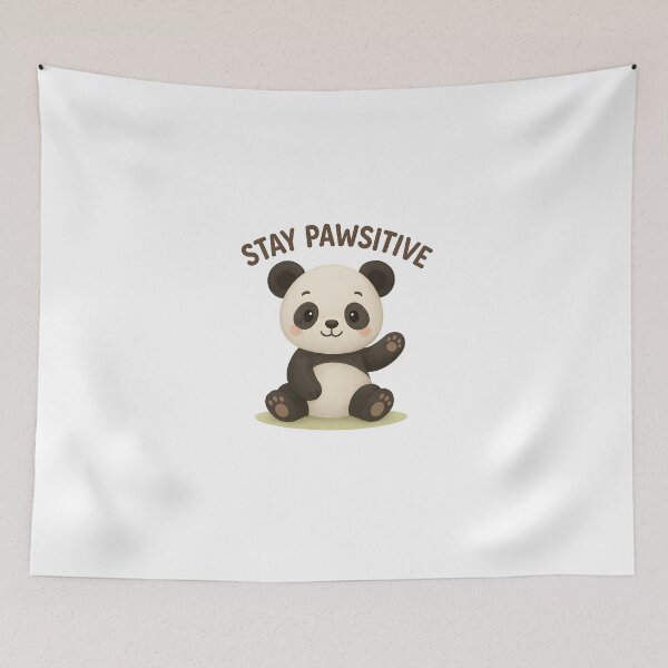 Item preview, Stay Pawsitive – Cute Baby Panda Cartoon Design designed and sold by UmniTok.
