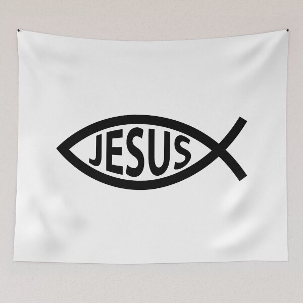 Item preview, Jesus Fish Symbol Minimalist Christian Faith Design designed and sold by Eh Plus Designs.