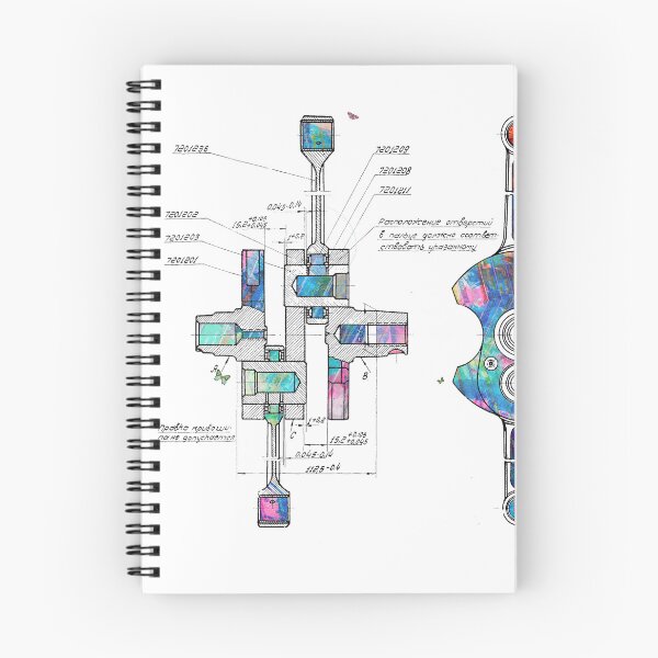 Item preview, Complex technical drawing of a Mechanism in colorful Abstraction designed and sold by Dmitri Matkovsky.
