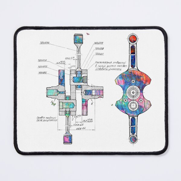 Item preview, Complex technical drawing of a Mechanism in colorful Abstraction designed and sold by Dmitri Matkovsky.