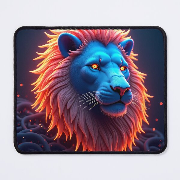 Aperçu de l'œuvre Neon Cyber Lion – Bête futuriste et majestueuse créée et vendue par FusionCipher.