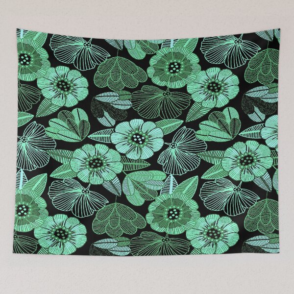 Item preview, Flower Lines in Green designed and sold by ViaARTfactory.