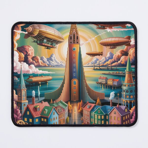 Item preview, Сityscape of Reykjavik surreal steampunk. designed and sold by Lilashakti ⭐️ ⭐️ ⭐️ ⭐️ ⭐️.