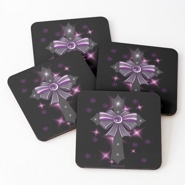 Item preview, Gothmas Protection Bow Cross – Purple Witchy Evil Eye & Aegishjalmur Snowflake Symbol designed and sold by CarmaQuanTarot.