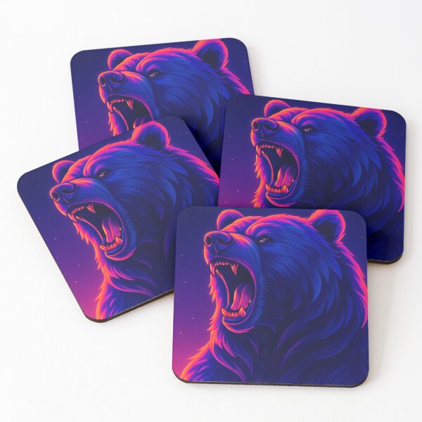 Item preview, Neon Grizzly Vaporwave Bear Art designed and sold by GolabMagic.