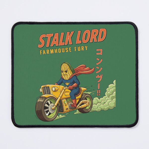 Item preview, Stalk Lord Farmhouse Fury - Corn Superhero on Motorcycle designed and sold by AwesomeBeyondLimits.