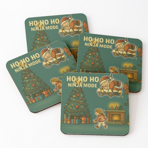 Item preview, Ho Ho Ho Ninja Mode – Retro Christmas Art designed and sold by Boldolka.