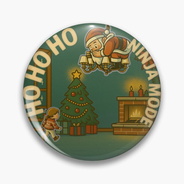 Artikelvorschau, Ho Ho Ho Ninja-Modus – Retro-Weihnachtskunst entworfen und verkauft von Boldolka.