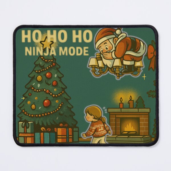 Item preview, Ho Ho Ho Ninja Mode – Retro Christmas Art designed and sold by Boldolka.