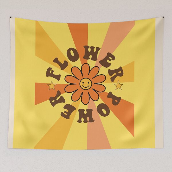 Item preview, Retro 1960s 1970s Hippy Groovy Flower Power Happy Face Daisy designed and sold by RetroMaggie.