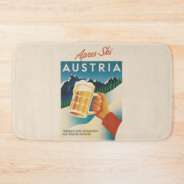 Item preview, Vintage Après-Ski Austria Poster – Retro Ski Lodge Art With Beer Mug & Alpine Mountains designed and sold by paulo silveira.