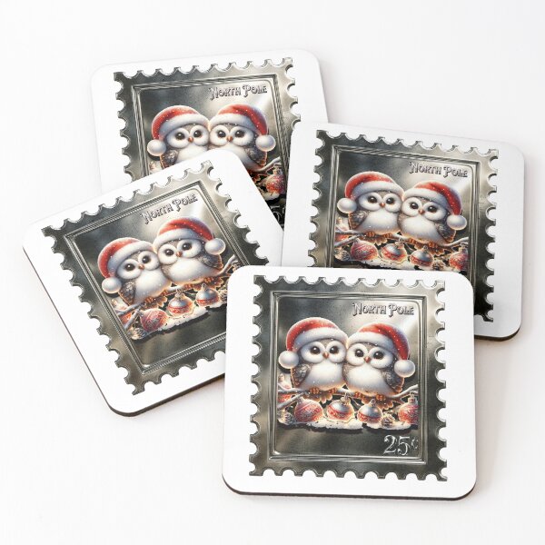 Item preview, Christmas Owl Postage Stamp designed and sold by NaniPueo808.
