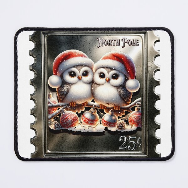 Item preview, Christmas Owl Postage Stamp designed and sold by NaniPueo808.