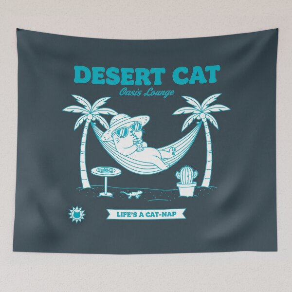 Item preview, Desert Cat Oasis Lounge - Life's A Cat-Nap Retro Vacation designed and sold by AwesomeBeyondLimits.